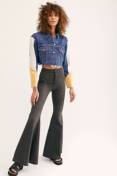 Free People Flare Jeans "Just Float On Smokestack"