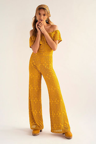 Bohemian Lace Jumpsuit "Sunflower Positano"