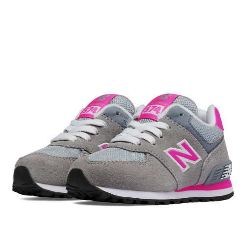 New Balance 574 Kids Infant Lifestyle Shoes - Grey / Pink (KL574CDI)