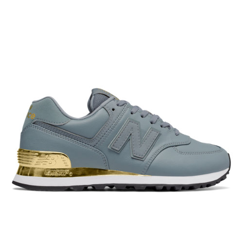 New Balance 574 Gold Dip Women's Sneakers Shoes - Blue / Metallic ...