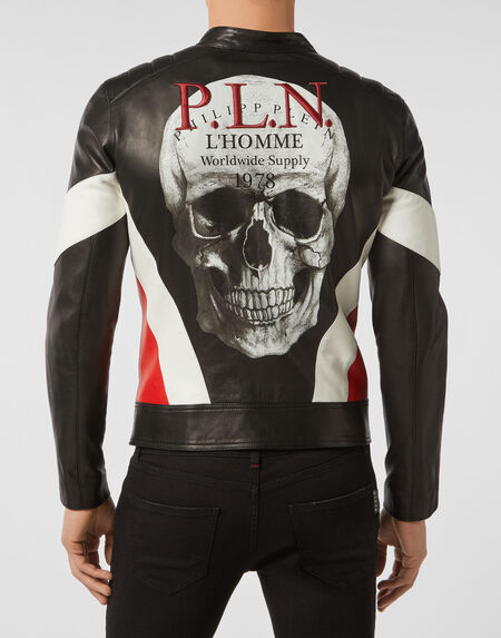 Philipp Plein Men's Leather Jacket "P.L.N."