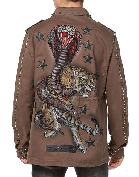 Philipp Plein Parka Military Jacket Koro Cobra Tiger Fashion Show ...