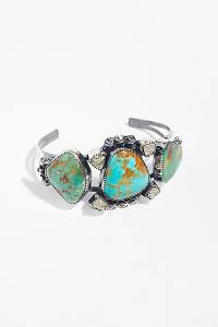 Paloma Stipp Boho Turquoise Cuff Bracelet "Pyrite & Stars"