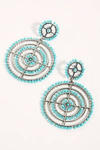 Free People Hoop Earrings "Solar Turquoise"