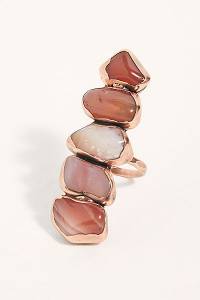 Ouroboros Ring "Peach Agate"