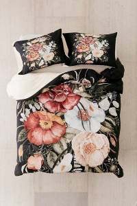 Roses And Poppies Bouquet Duvet Cover
