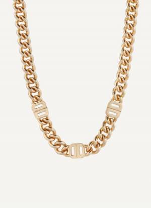 DKNY Women's Chain Link Necklace in Yellow