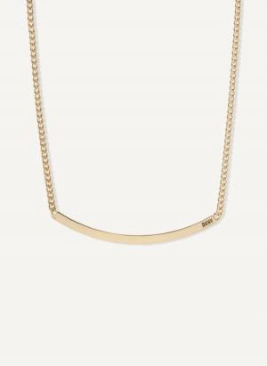 DKNY Women's Logo Bar Necklace in Yellow