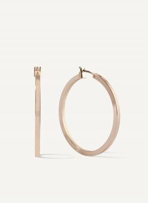 DKNY Women's Bleeker- Large Thin Hoop Earrings in Yellow