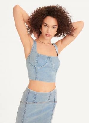 DKNY Women's Terry Cami T-Shirt in Blue