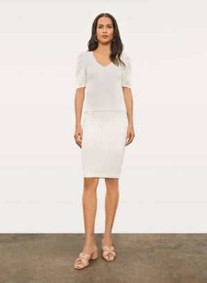 DKNY Women's V-Neck Ribbed Top in Yellow