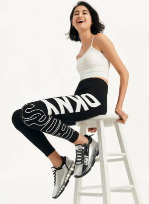 DKNY Women's Exploded Outline High Waist Legging in Black