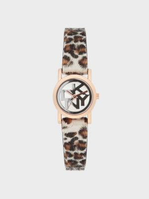 DKNY Women's Soho Logo Watch in Leopard