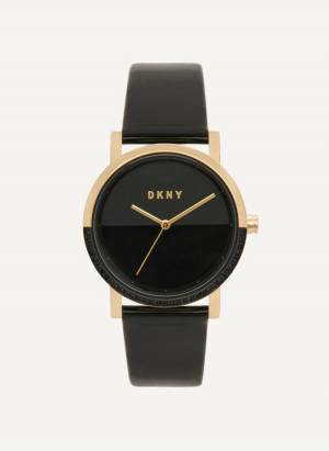 DKNY Women's Soho 34 Mm Watch in Black / Gold