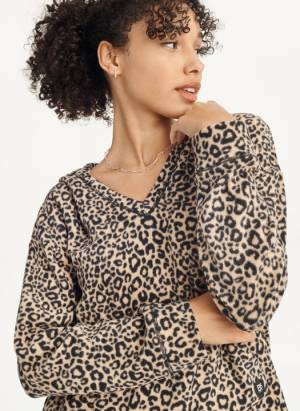 DKNY Women's Long Sleeve Hooded Top And Legging Set in Brown