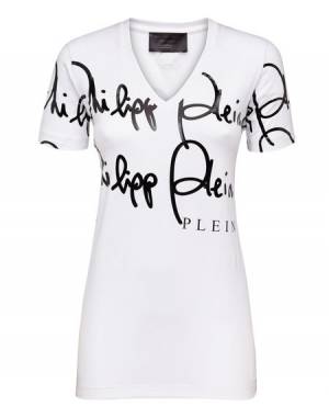 Philipp Plein T-Shirts "PLEIN SIGNATURE" Women's White Top