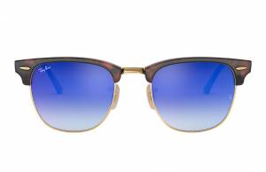 Ray-Ban Clubmaster Flash Lenses Gradient Tortoise, Blue Lenses - RB3016