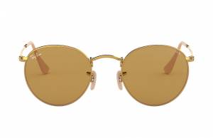 Ray-Ban Round Washed Evolve Gold, Brown Lenses - RB3447