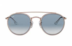 Ray-Ban Round Double Bridge Bronze-Copper, Blue Lenses - RB3647N