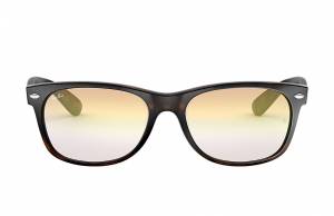 Ray-Ban New Wayfarer Flash Gradient Lenses Low Bridge Fit Tortoise, Yellow Lenses - RB2132F