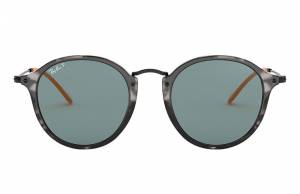 Ray-Ban Round Fleck Pop Black, Polarized Gray Lenses - RB2447