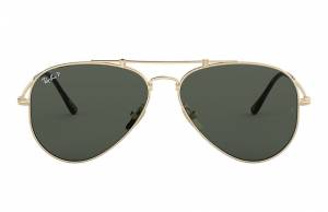 Ray-Ban Aviator Titanium Gold, Polarized Green Lenses - RB8125M