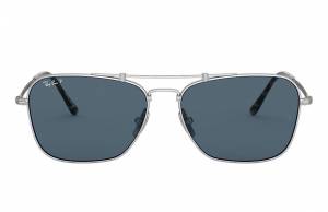 Ray-Ban Caravan Titanium Silver, Polarized Blue Lenses - RB8136M