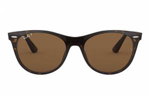 Ray-Ban Wayfarer II Classic Spotted Havana, Polarized Brown Lenses - RB2185