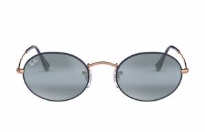 Ray-Ban Oval Bronze-Copper, Blue Lenses - RB3547
