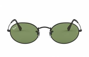 Ray-Ban Oval @collection Black, Polarized Green Lenses - RB3547