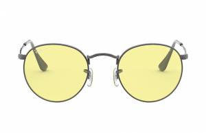 Ray-Ban Round Solid Evolve Gunmetal, Yellow Lenses - RB3447