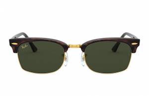 Ray-Ban Clubmaster Square Legend Gold Mock Tortoise, Green Lenses - RB3916