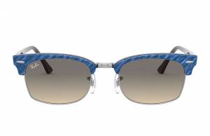 Ray-Ban Clubmaster Square Wrinkled Blue, Gray Lenses - RB3916