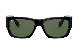 Ray-Ban Nomad Shiny Black, Polarized Green Lenses - RB2187
