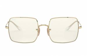 Ray-Ban Square 1971 Clear Evolve Shiny Gold, Grey Lenses - RB1971