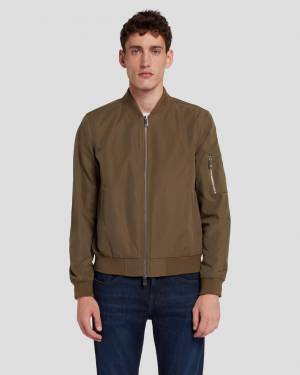 7 For All Mankind Tech Bomber Jacket in Army