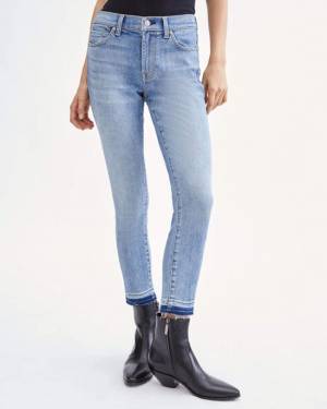 7 For All Mankind Luxe Vintage Cropped Skinny with Let Down Hem in Beau Blue