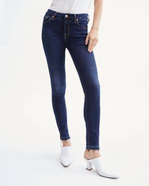 7 For All Mankind B(air) Denim Ankle Skinny With Contour Waistband & Released Hem in Tranquil Blue