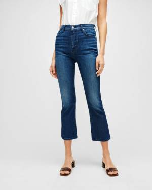 7 For All Mankind Luxe Vintage High Waist Slim Kick in Dark Indigo