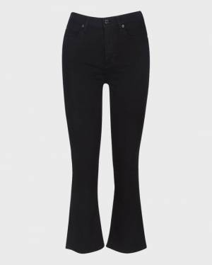 7 For All Mankind Slim Illusion High Waist Slim Kick in Luxe Black