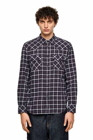 Diesel Men Green Label Shirt In Check Flannel - Multicolor (0PBAV)