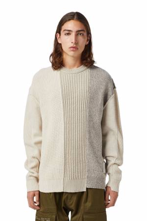 Diesel Men Asymmetric Patchwork Pullover In Wool - Pink (0IDAH)