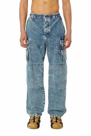 Diesel Men Straight Jeans - D-Fish - Blue (0EMAN)