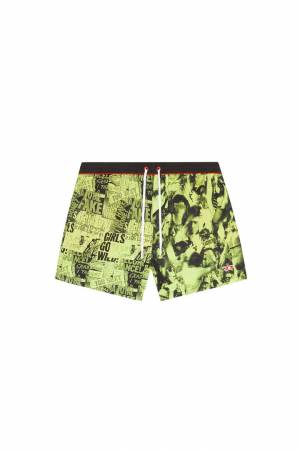 Diesel Men Mid-Length Swim Shorts With Graphic Print - Multicolor (0LGAT)