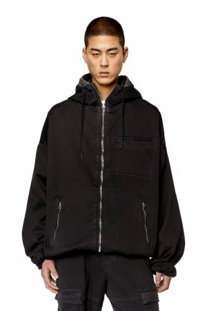 Diesel Men Hooded Jogg Jeans Jacket - Black (068DY)