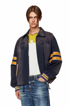 Diesel Men Cotton Jacket With Vintage Effects - Multicolor (0LHAK)