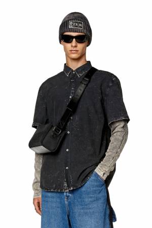 Diesel Men Shirt In Poplin And Ribbed Jersey - Multicolor (0TGAV)