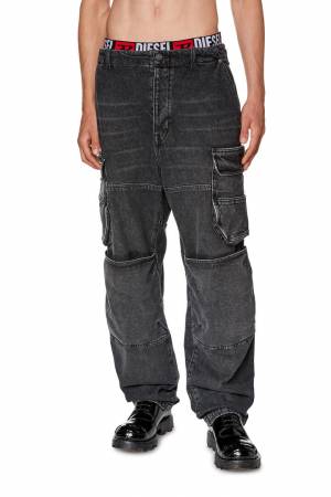 Diesel Men Straight Jeans - D-Fish - Black (0HLAA)
