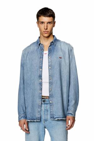 Diesel Men Shirt In Tencel Denim - Blue (068HF)