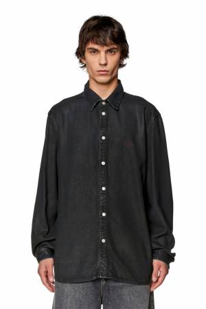 Diesel Men Shirt In Tencel Denim - Black (0NLAK)